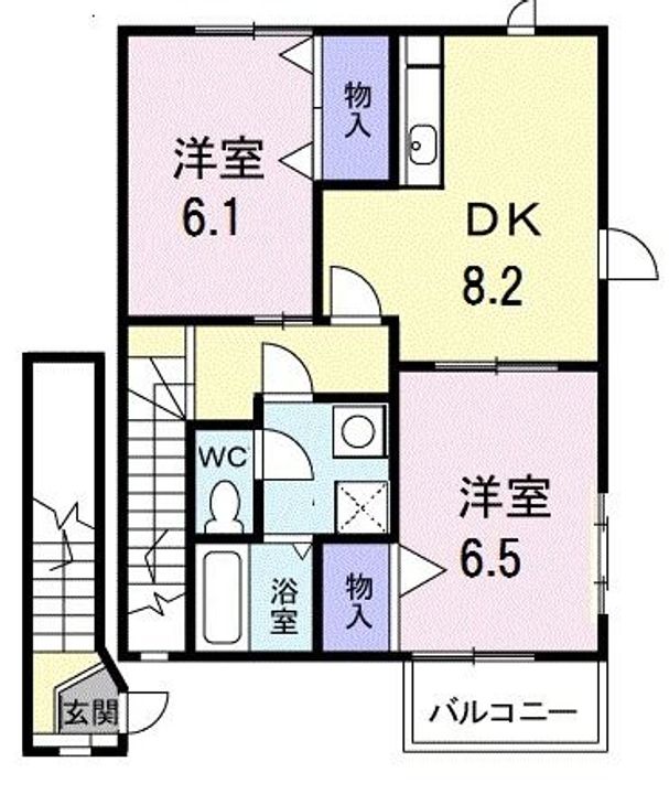 栃木県佐野市大橋町(アパート)の賃貸物件の間取り