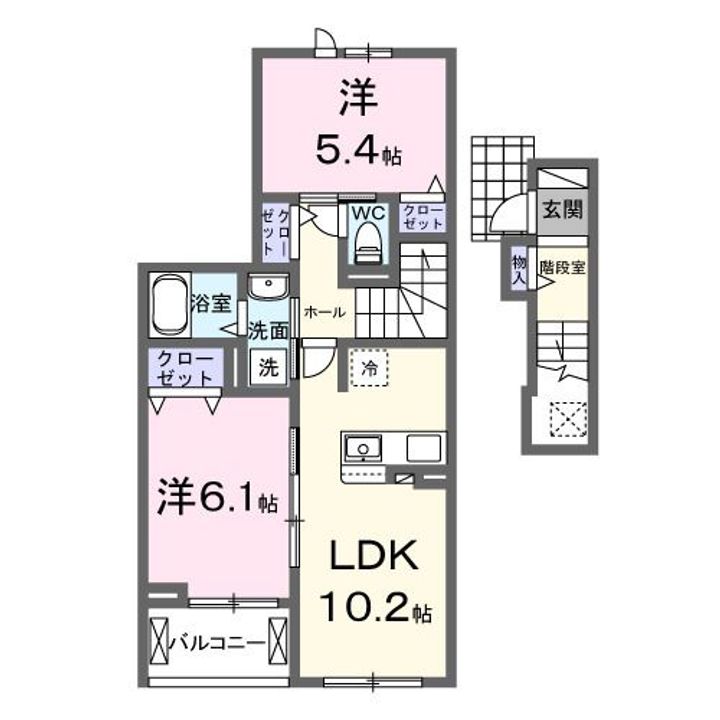 神奈川県綾瀬市蓼川3(アパート)の賃貸物件の間取り