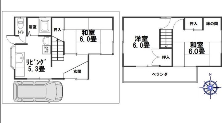 大阪府枚方市招提南町1(一戸建)の賃貸物件の間取り