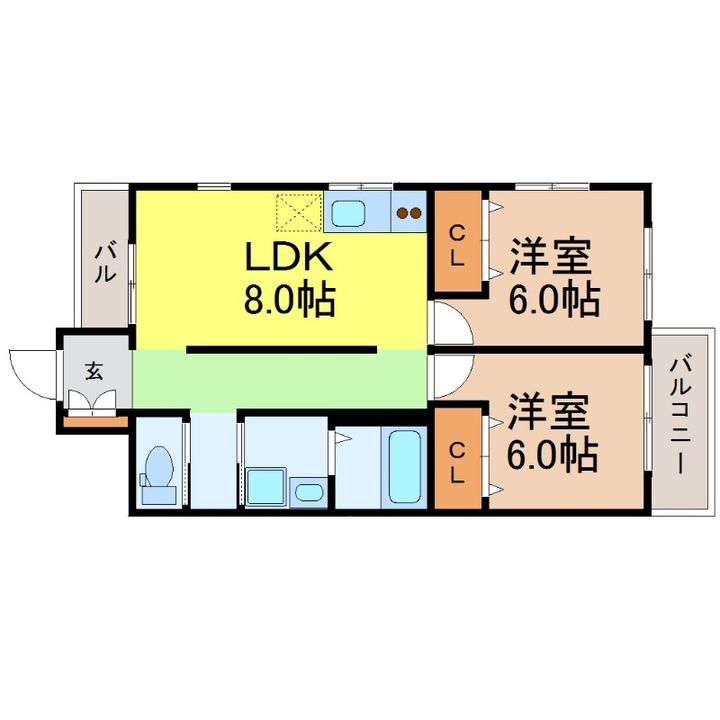 愛知県名古屋市熱田区白鳥3(マンション)の賃貸物件の間取り