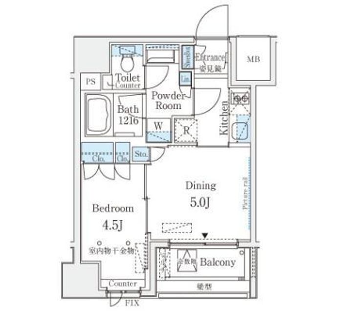 東京都千代田区鍛冶町2(マンション)の賃貸物件の間取り