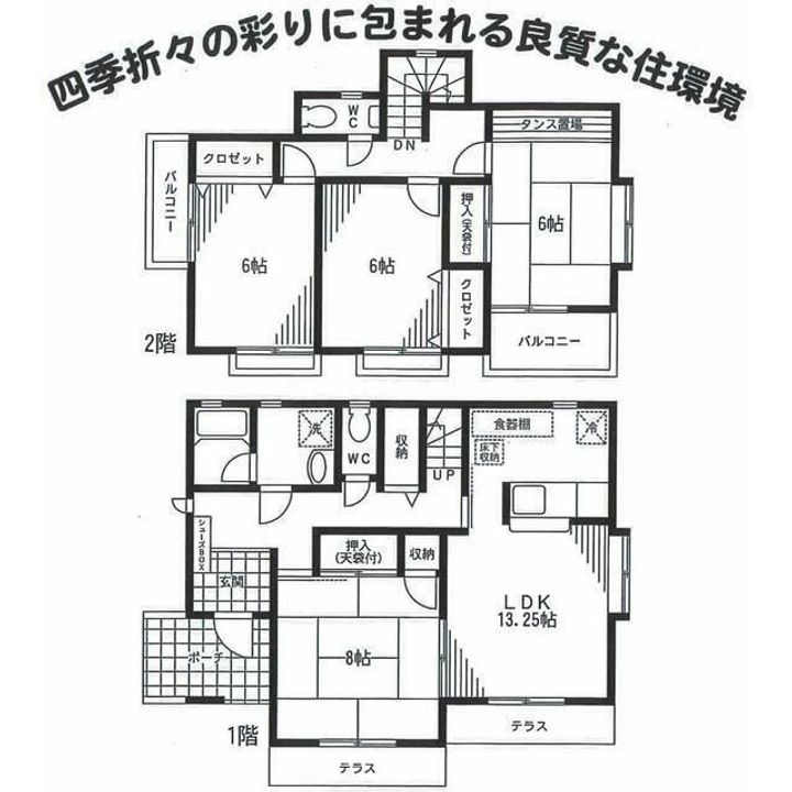 神奈川県横浜市青葉区荏田西5(一戸建)の賃貸物件の間取り