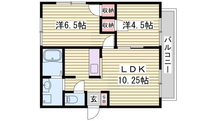 アメニティ寺前B棟の間取り