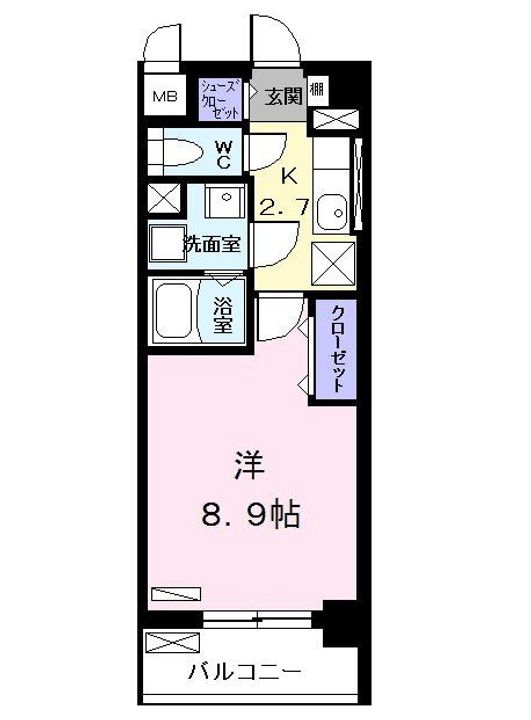 愛知県名古屋市中村区日ノ宮町1(マンション)の賃貸物件の間取り