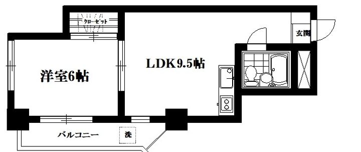 東京都渋谷区恵比寿1(マンション)の賃貸物件の間取り