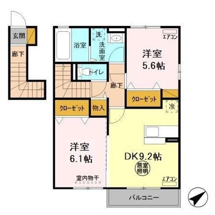 茨城県ひたちなか市大字田彦(アパート)の賃貸物件の間取り