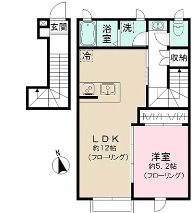 東京都新宿区上落合1(アパート)の賃貸物件の間取り