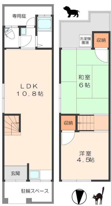 大阪府門真市上野口町(一戸建)の賃貸物件の間取り