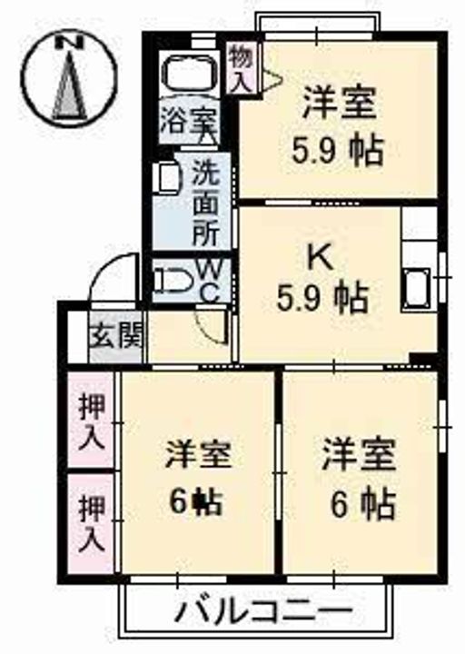 バリュージュグリーン Dの間取り