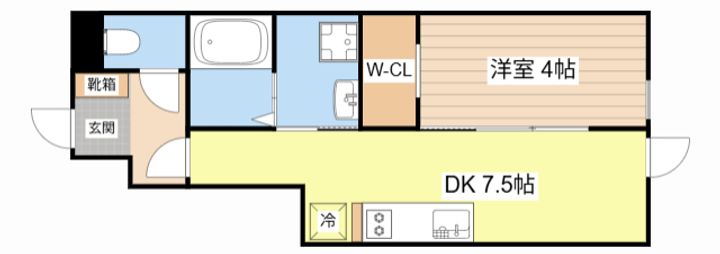 滋賀県近江八幡市八幡町(アパート)の賃貸物件の間取り