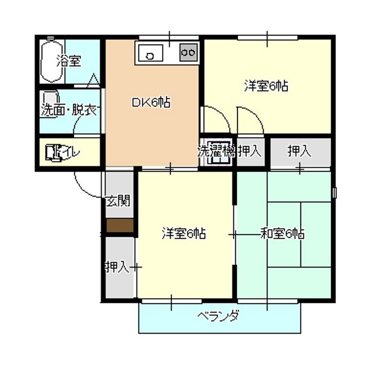 岡山県岡山市北区西古松西町(アパート)の賃貸物件の間取り