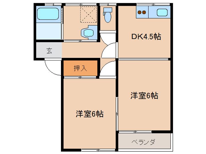 宮崎県都城市下長飯町(アパート)の賃貸物件の間取り