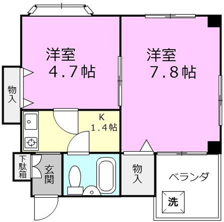 和歌山県和歌山市毛見(マンション)の賃貸物件の間取り