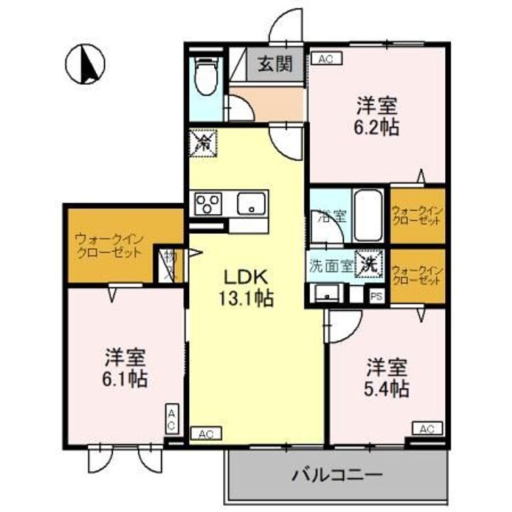 栃木県宇都宮市元今泉2(アパート)の賃貸物件の間取り