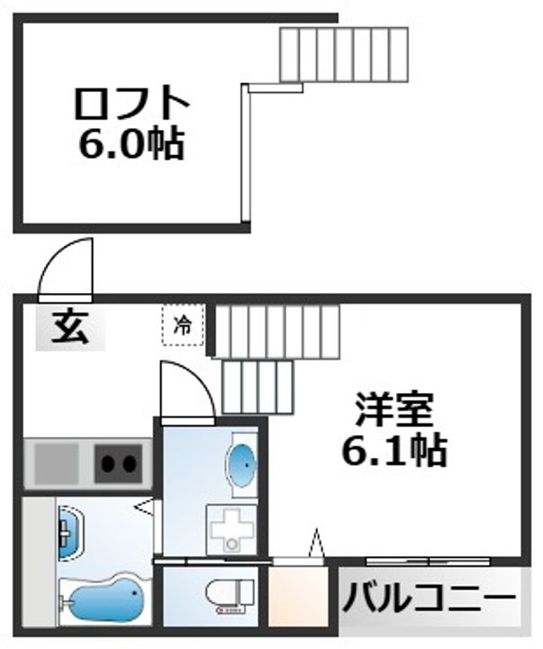 大阪府大阪市東淀川区大桐3(アパート)の賃貸物件の間取り