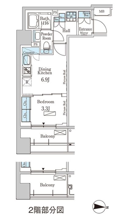東京都新宿区東榎町(マンション)の賃貸物件の間取り
