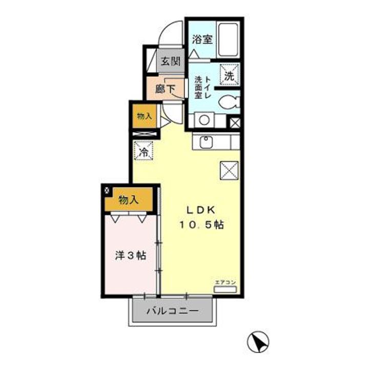 栃木県宇都宮市茂原町(アパート)の賃貸物件の間取り