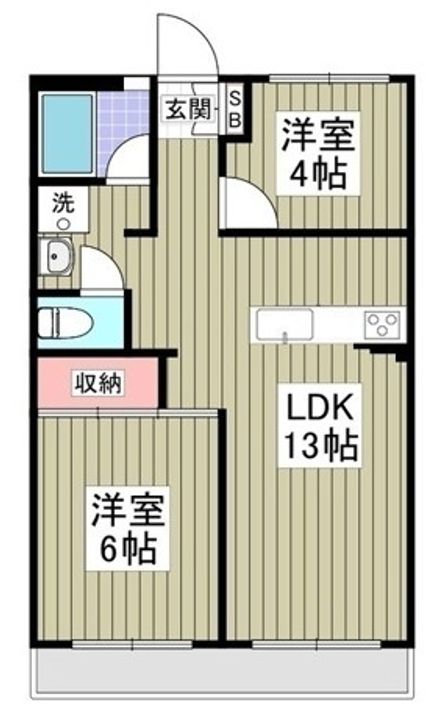 赤芝ハイツの間取り