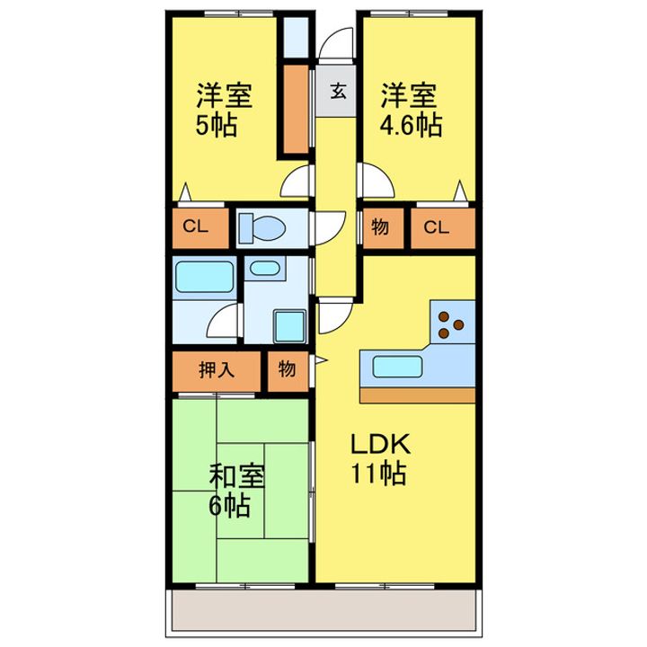 ラブリハイツ徳島の間取り