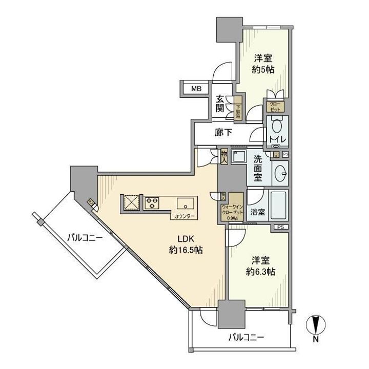 プライムパークス品川シーサイドザ・タワーの間取り