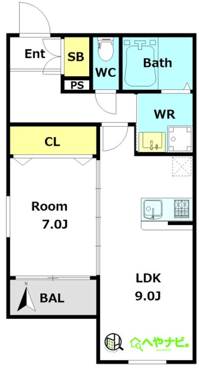 愛知県名古屋市熱田区南一番町(アパート)の賃貸物件の間取り