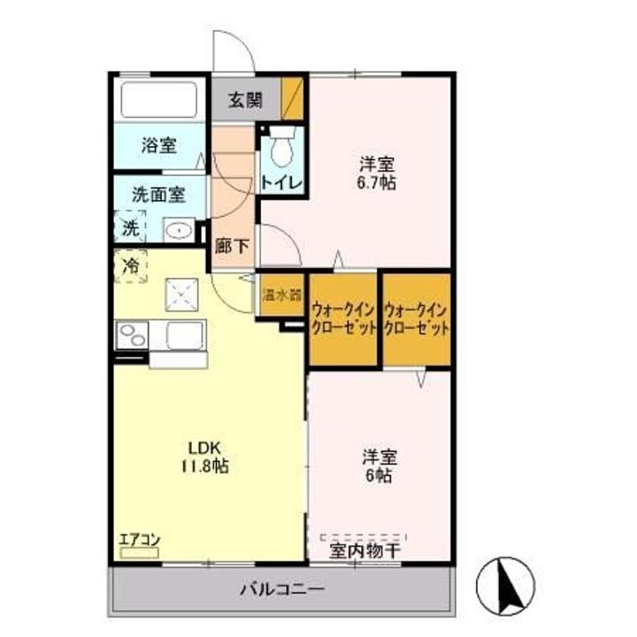 埼玉県熊谷市末広4(アパート)の賃貸物件の間取り