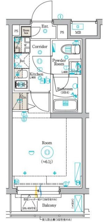 神奈川県横浜市中区根岸町3(マンション)の賃貸物件の間取り