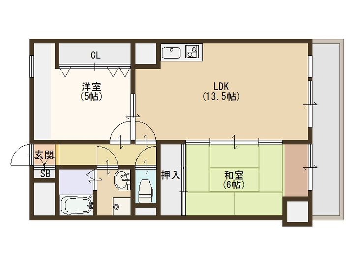 大阪府大阪市住之江区新北島2(マンション)の賃貸物件の間取り