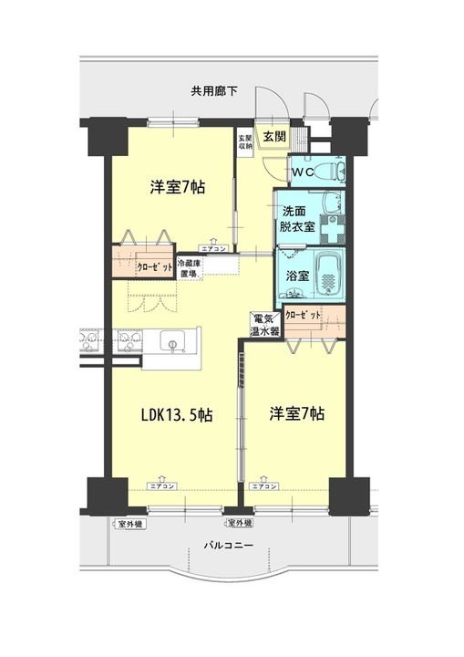 岡山県岡山市北区北長瀬表町3(マンション)の賃貸物件の間取り