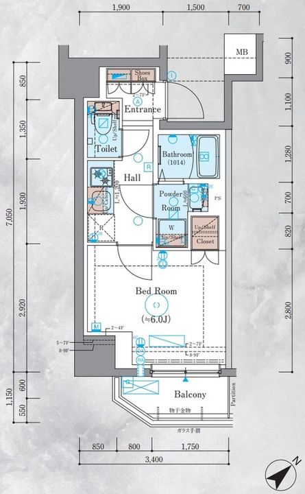 エステムコート横浜反町2の間取り