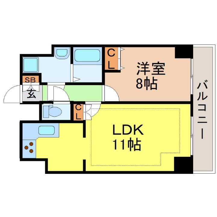 愛知県名古屋市中区千代田2(マンション)の賃貸物件の間取り