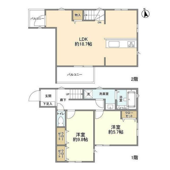 東京都新宿区中落合2(一戸建)の賃貸物件の間取り
