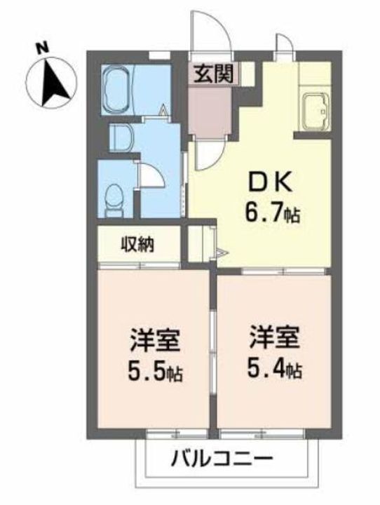 山形県山形市若宮4(アパート)の賃貸物件の間取り