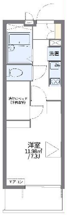 レオパレスメイプル小山の間取り