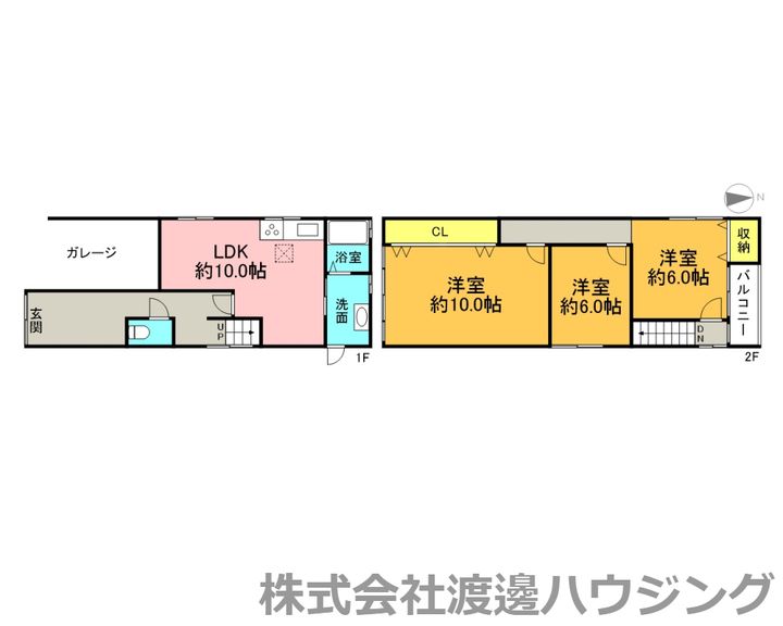 大阪府東大阪市大蓮北2(一戸建)の賃貸物件の間取り