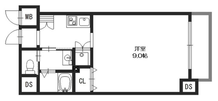 モノトーン難波の間取り