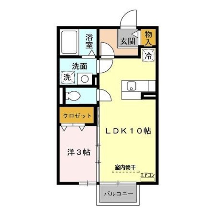 埼玉県熊谷市上之(アパート)の賃貸物件の間取り
