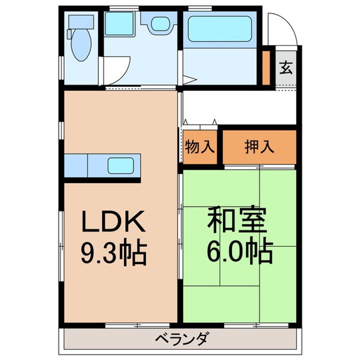 徳島県阿南市羽ノ浦町中庄梶島(アパート)の賃貸物件の間取り