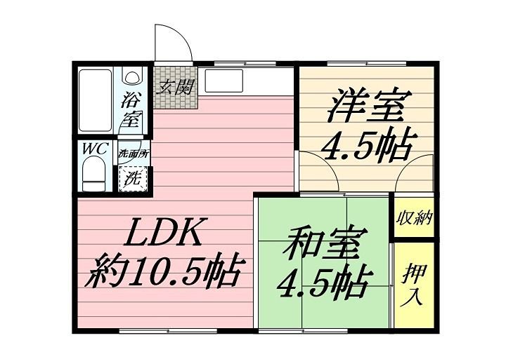 ハイツ弘鈴 Aの間取り