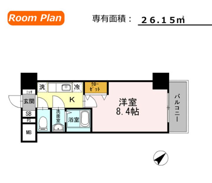 東京都新宿区西早稲田2(マンション)の賃貸物件の間取り