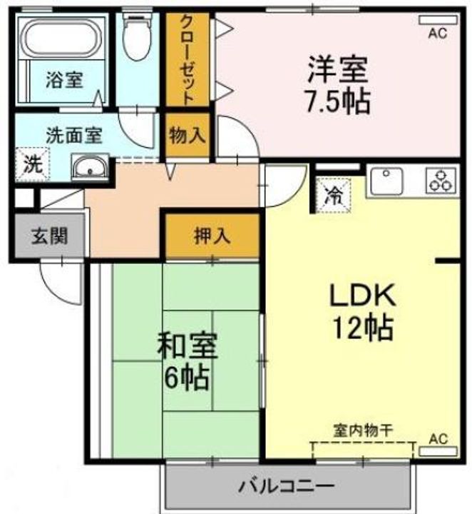 ハイカムール田中 B棟の間取り