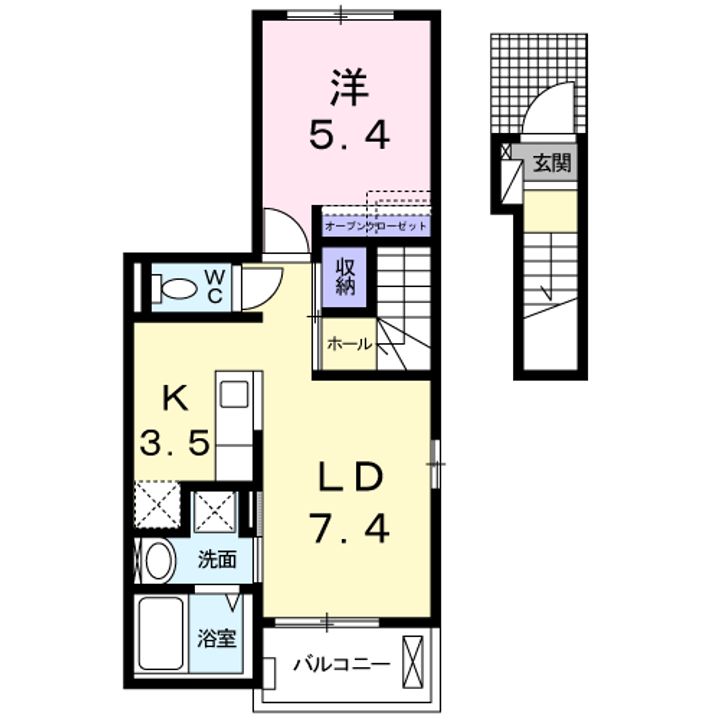 広島県呉市広中新開1(アパート)の賃貸物件の間取り