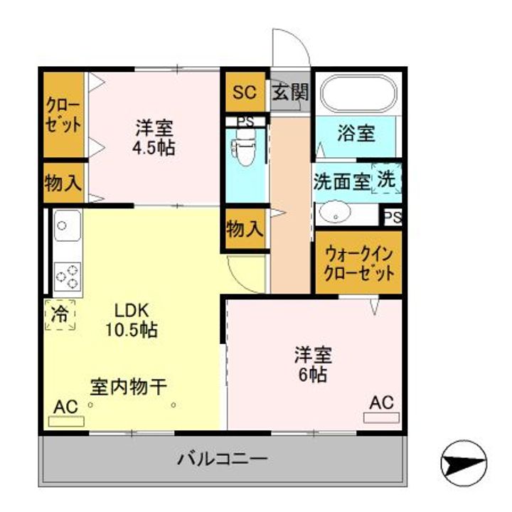 群馬県伊勢崎市喜多町(アパート)の賃貸物件の間取り