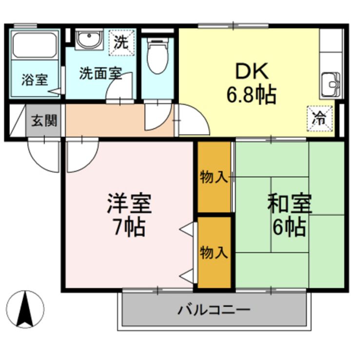 ビューラー福泊 A棟の間取り