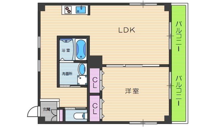 大阪府大阪市東住吉区駒川1(マンション)の賃貸物件の間取り