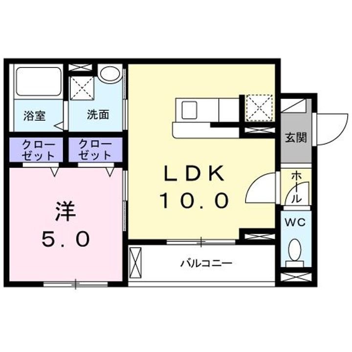 大阪府吹田市上山手町(アパート)の賃貸物件の間取り