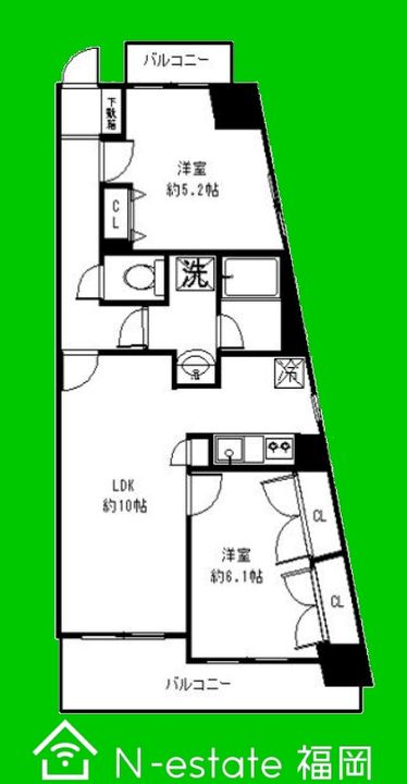 福岡県福岡市西区愛宕1(マンション)の賃貸物件の間取り
