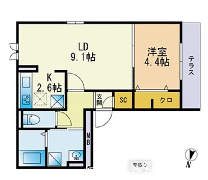 D-room姪浜駅南の間取り