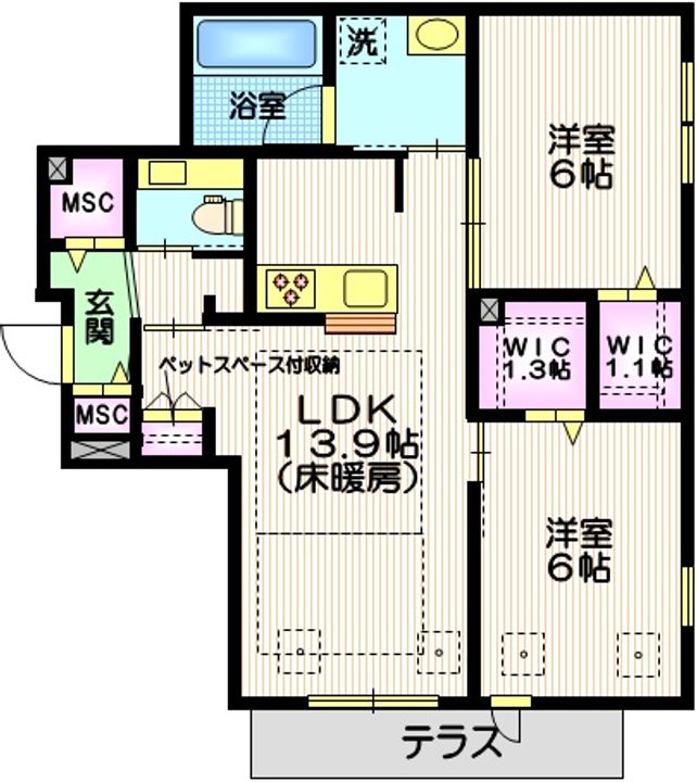 TRISQUARE北糀谷(トライスクエアキタコウジヤ)の間取り