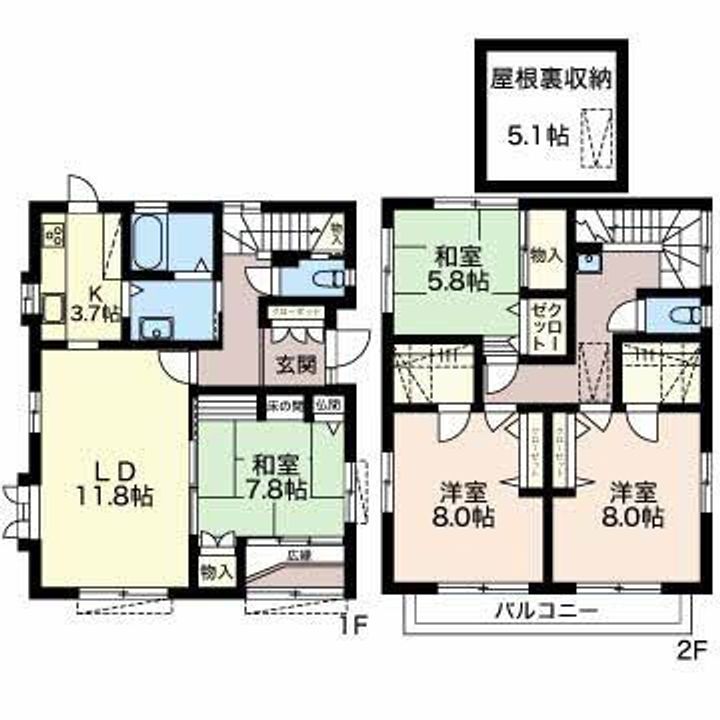長野県松本市庄内2(一戸建)の賃貸物件の間取り